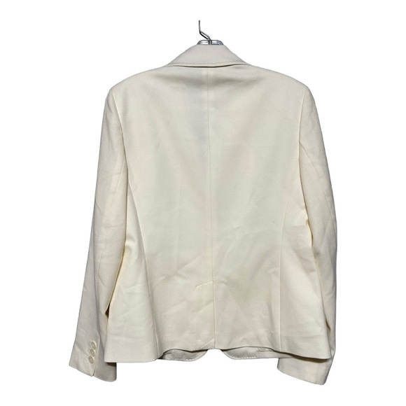 Talbots Season-less Wool Blazer Classic Off White 2 Button Single Breast Jacket - Picture 2 of 9